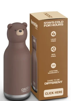 Clearance Bestie Trinkflasche Eisbär 'Chillington the Polar Bear' braun 460 ml Kinder Trinkbecher & Trinkflaschen|Kindergeschirr & Besteck