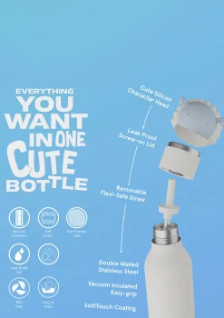 Discount Bestie Trinkflasche Schaf 'Brie the Sheep' weiss 460 ml Kinder Trinkbecher & Trinkflaschen|Kindergeschirr & Besteck