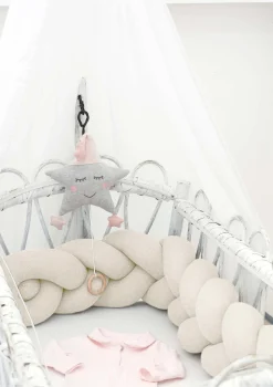 New Bettschlange geflochten Strick Kinder Bettschlangen|Schutz-Zubehör Kinderzimmer