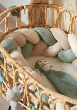 Outlet Bettschlange geflochten Trio mint/sand/natur Kinder Bettschlangen|Schutz-Zubehör Kinderzimmer