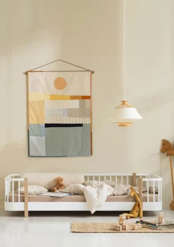 Hot Bodenbett 'Wood Original' Weiß / Eiche 200 x 90 cm Kinder Babybetten & Kinderbetten|Babybetten