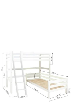 New ECO Luxury' Etagenbett Eck-Kombination weiß 200 x 90 cm Kinder Hochbetten & Etagenbetten|Babybetten & Kinderbetten
