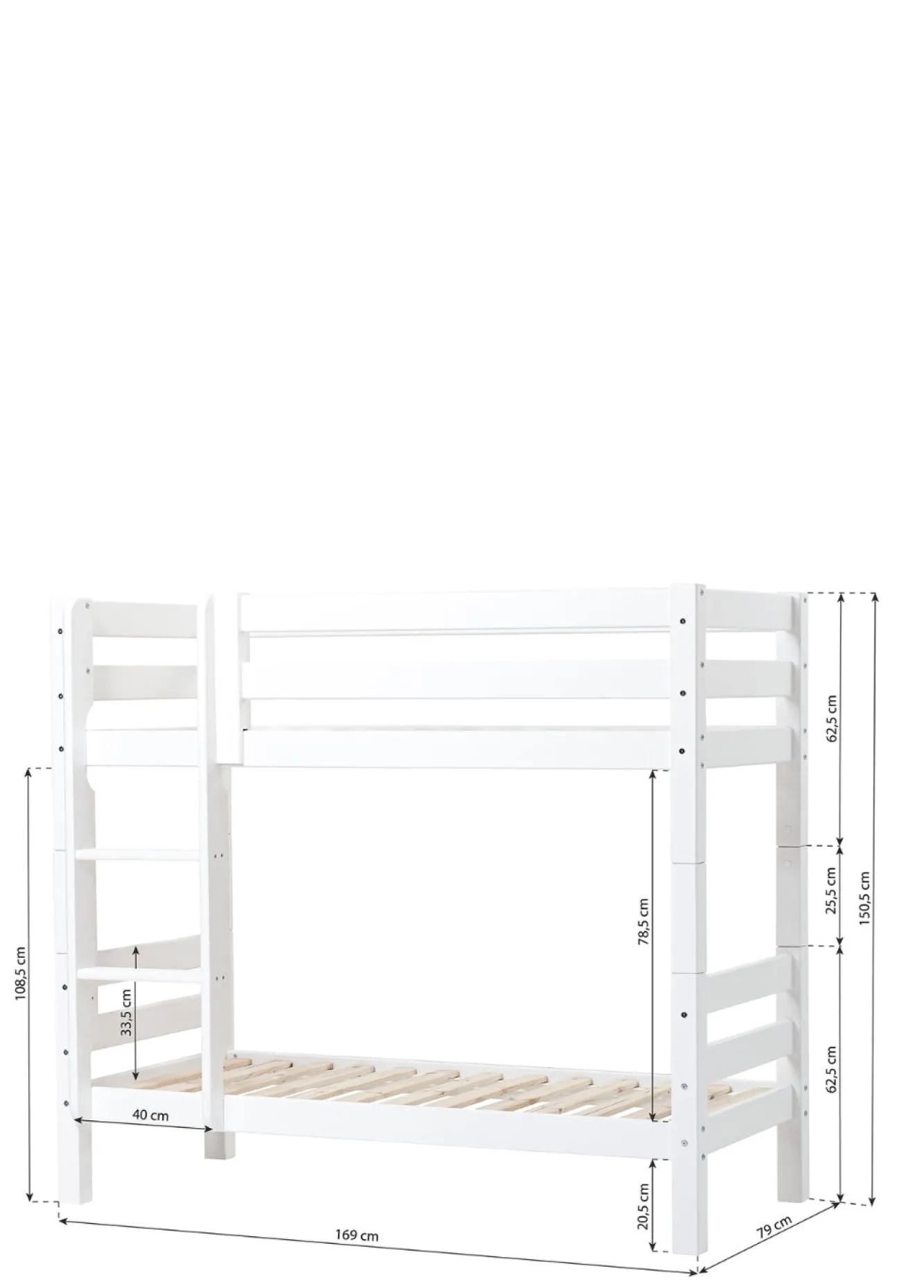 ECO Luxury' Etagenbett weiß 160 x 70 cm Kinder Hochbetten & Etagenbetten|Babybetten & Kinderbetten