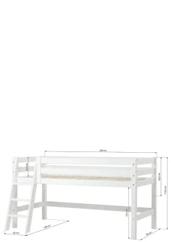 Outlet ECO Luxury' Halbhochbett weiß 200 x 90 cm Kinder Babybetten & Kinderbetten|Babybetten