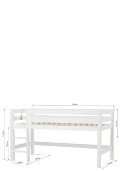 Outlet ECO Luxury' Halbhochbett weiß 200 x 90 cm Kinder Babybetten & Kinderbetten|Babybetten
