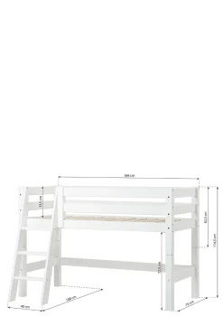 ECO Luxury' Halbhochbett weiß 160 x 70 cm Kinder Babybetten & Kinderbetten|Babybetten