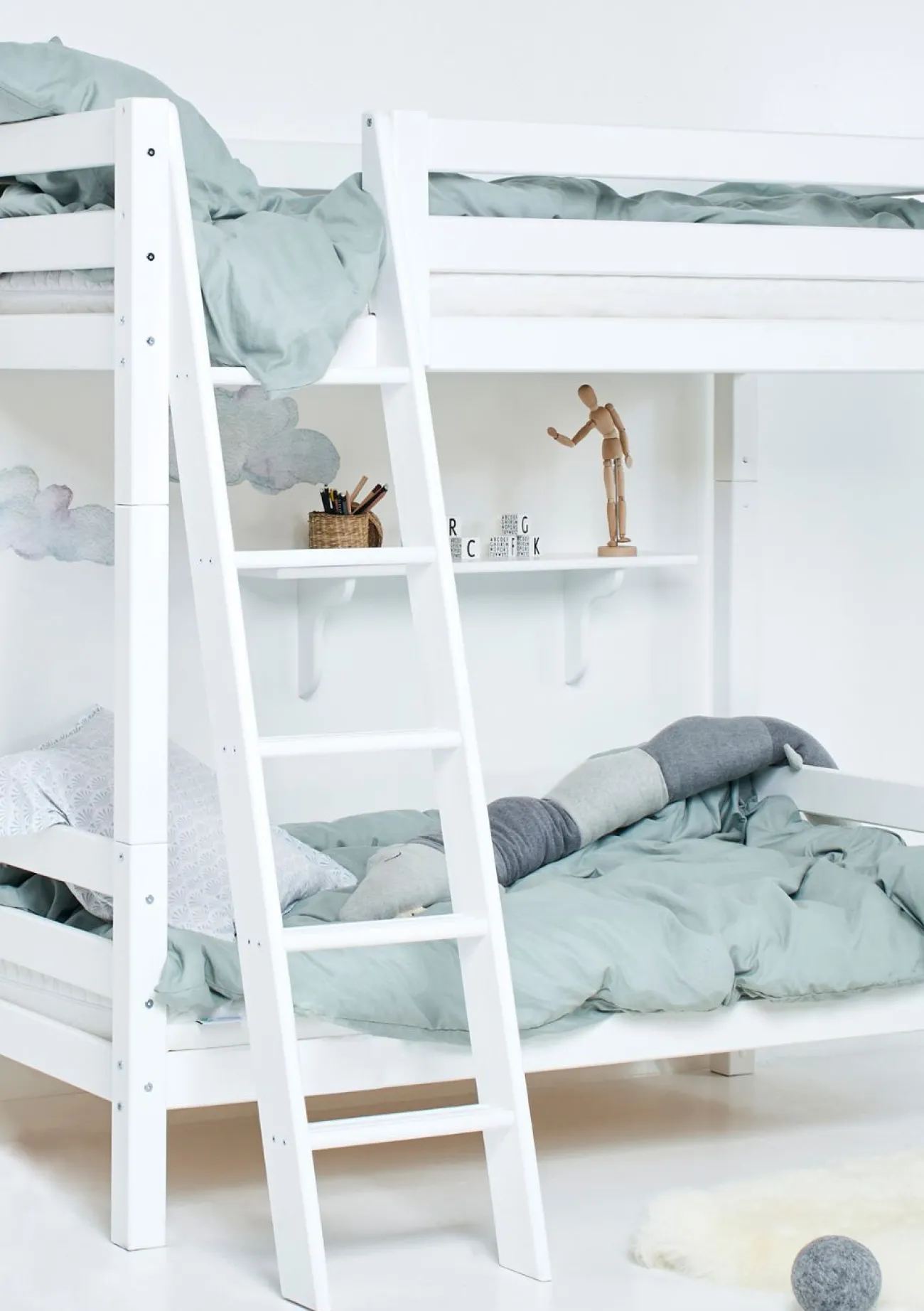 Clearance ECO Luxury' Hohes Etagenbett weiß 160 x 70 cm Kinder Hochbetten & Etagenbetten|Babybetten & Kinderbetten