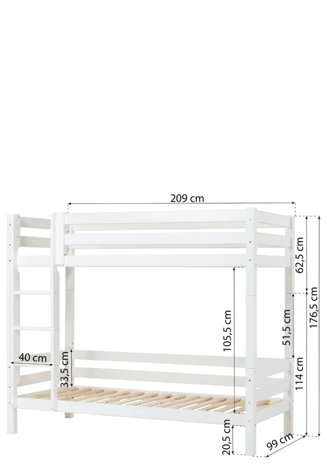 Sale ECO Luxury' Hohes Etagenbett weiß 200 x 90 cm Kinder Hochbetten & Etagenbetten|Babybetten & Kinderbetten