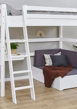 Clearance ECO Luxury' MEGA-Bett mit Schreibtisch & Lounge-Modul weiß 200 x 90 cm Kinder Hochbetten & Etagenbetten|Babybetten & Kinderbetten