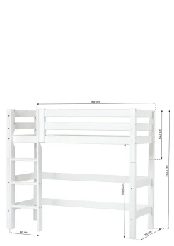 ECO Luxury' Mittelhochbett weiß 160 x 70 cm Kinder Babybetten & Kinderbetten|Babybetten