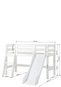 New ECO Luxury' Spielbett mit Rutsche weiß 160 x 70 cm Kinder Hochbetten & Etagenbetten|Babybetten & Kinderbetten