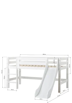 Online ECO Luxury' Spielbett mit Rutsche weiß 200 x 90 cm Kinder Hochbetten & Etagenbetten|Babybetten & Kinderbetten