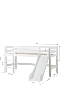 Online ECO Luxury' Spielbett mit Rutsche weiß 200 x 90 cm Kinder Hochbetten & Etagenbetten|Babybetten & Kinderbetten