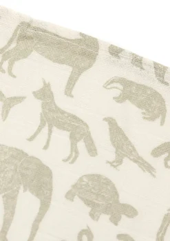 New 3er-Set Mulltücher 'Animals' Olive Green 70 x 70 cm Mulltücher|Mulltücher