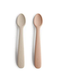 Sale 2er-Set Silikon Babylöffel Cambridge Blush & Shifting Sand Kinder Kindergeschirr & Besteck