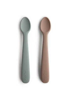 2er-Set Silikon Babylöffel Stone & Cloudy Mauve Kinder Kindergeschirr & Besteck