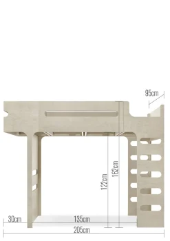 Clearance F Hochbett 200 x 90 cm Kinder Hochbetten & Etagenbetten|Babybetten & Kinderbetten