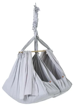 Outlet Federwiege 'Premium' für Zwillinge Grau Kinder Beistellbetten & Babywiegen|Beistellbettchen & Babywiegen