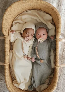 Hot Geknotetes Babykleid Gray mélange Oberteile|Overalls