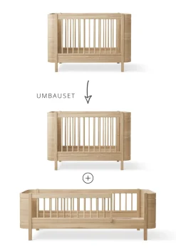 Best Geschwisterset für 'Wood Mini+' Babybett inkl. Junior-Erweiterung zu zwei Betten Kinder Babybetten & Kinderbetten|Babybetten
