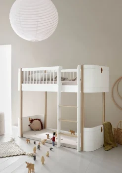halbhohes Hochbett 'Wood Mini+' weiß / Eiche 162 x 68 cm Kinder Hochbetten & Etagenbetten|Babybetten & Kinderbetten