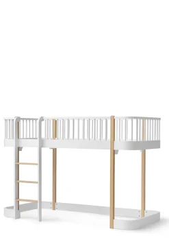 Outlet halbhohes Hochbett 'Wood Original' weiß / Eiche 200 x 90 cm Kinder Hochbetten & Etagenbetten|Babybetten & Kinderbetten