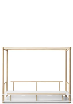 Online Himmelbett 'Camp' Weiß / Eiche 180 x 90 cm Kinder Babybetten & Kinderbetten|Babybetten