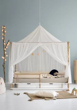 Online Himmelbett 'Camp' Weiß / Eiche 180 x 90 cm Kinder Babybetten & Kinderbetten|Babybetten