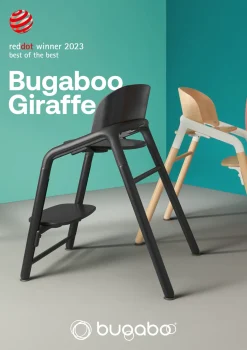 Best Hochstuhl 'Giraffe' warmes Holz / grau Kinder Kinderstühle & Kindertische|Hochstühle