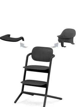 New Hochstuhl 'Lemo' 3-in-1 Set Stunning Black / Black Kinder Kinderstühle & Kindertische|Hochstühle