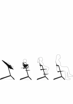 Online Hochstuhl 'Lemo' 4-in-1 Set Stunning Black / Black Kinder Kinderstühle & Kindertische|Hochstühle