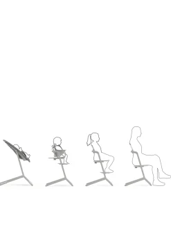 Hochstuhl 'Lemo' 4-in-1 Set Suede Grey / Mid Grey Kinder Kinderstühle & Kindertische|Hochstühle