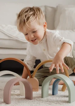 Hot Holz Stapel-Regenbogen 'Vintage' Lernspielzeug|Holzspielzeug
