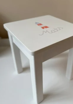 Discount Kinderhocker weiß handbemalt Kinder Kinderstühle & Kindertische