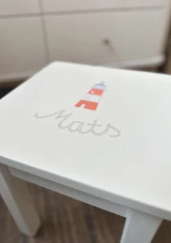 Discount Kinderhocker weiß handbemalt Kinder Kinderstühle & Kindertische