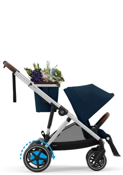 Sale Kinderwagen 'e-Gazelle S' Silver / Ocean Blue Kinder Kinderwagen|E-Kinderwagen