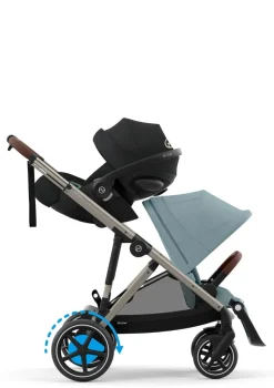 Online Kinderwagen 'e-Gazelle S' Taupe / Stormy Blue Kinder Kinderwagen|E-Kinderwagen