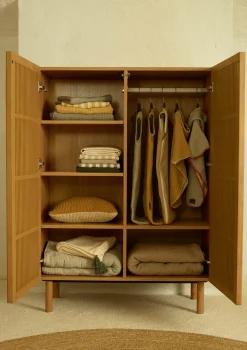 Kleiderschrank 2-türig 'Hai No Ki' Natural Ash Kinder Kleiderschränke & Regale