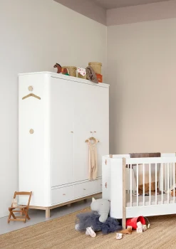 Kleiderschrank 'Wood' 3-türig weiss / Eiche Kinder Jugendzimmer|Jugendzimmer