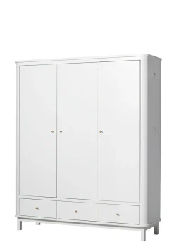 Clearance Kleiderschrank 'Wood' 3-türig weiss Kinder Kleiderschränke & Regale