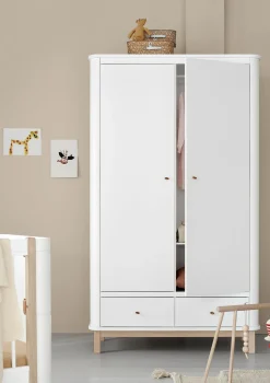 Best Kleiderschrank 'Wood' 2-türig weiss / Eiche Kinder Kleiderschränke & Regale