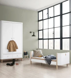 Best Kleiderschrank 'Wood' 2-türig weiss / Eiche Kinder Kleiderschränke & Regale