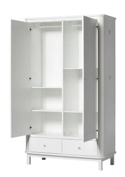 Sale Kleiderschrank 'Wood' 2-türig weiss Kinder Kleiderschränke & Regale