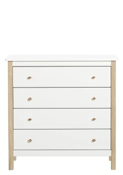 Best Kommode 'Wood' 4 Schubladen weiß/Eiche Kinder Wickelkommoden & Wickeltische|Wickelkommoden & Wickeltische