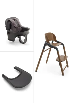 New Komplettes Hochstuhl-Set 'Giraffe' warmes Holz / Grau Kinder Kinderstühle & Kindertische|Hochstühle