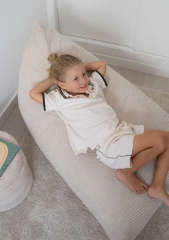 Discount Lounger Sitzsack Cord Creme Beige Kinder Jugendzimmer|Jugendzimmer