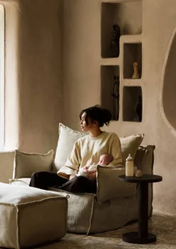 New Lounge-Sessel 'Linen Lounger' Beige Kinder Stillen & Stillzubehör|Living