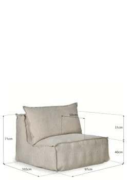New Lounge-Sessel 'Linen Lounger' Beige Kinder Stillen & Stillzubehör|Living
