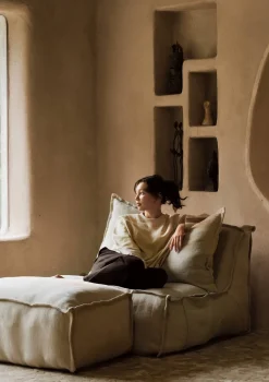 New Lounge-Sessel 'Linen Lounger' Beige Kinder Stillen & Stillzubehör|Living