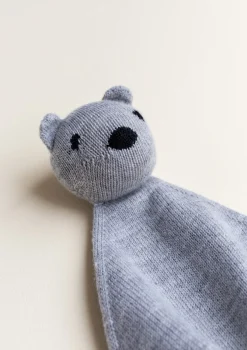 Outlet Merino Schmusetuch Teddy Tokki Grey Mélange Schmusetücher|Schmusetücher